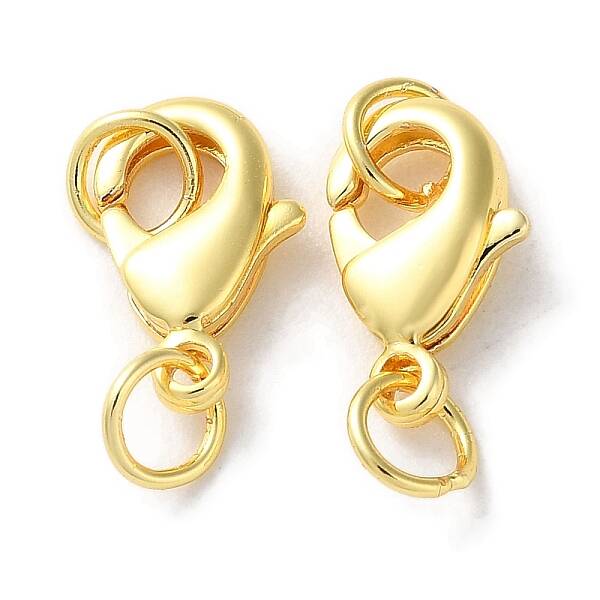Rack Plating Brass Lobster Claw Clasps