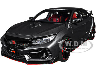 2021 Honda Civic Type R (FK8) RHD (Right Hand Drive) Polished Metal Gray Metallic 1/18 Model Car by Autoart