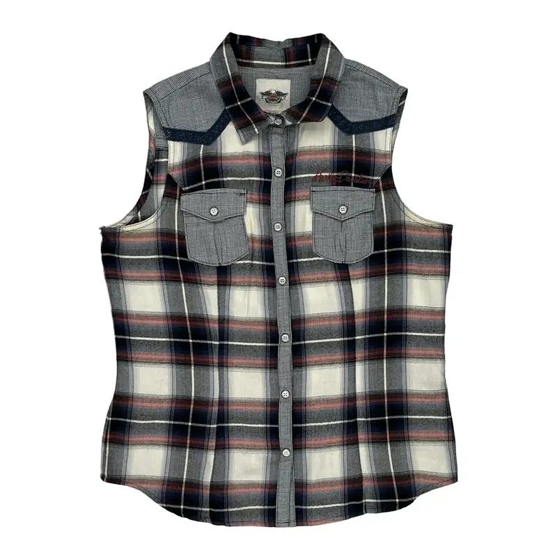 Harley Davidson Flannel Shirt - Large Multicoloured Cotton