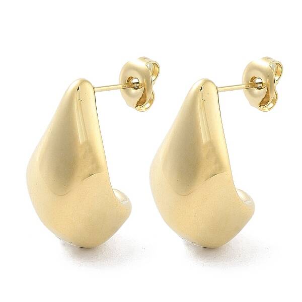 Ion Plating(IP) 304 Stainless Steel Teardrop Stud Earrrings