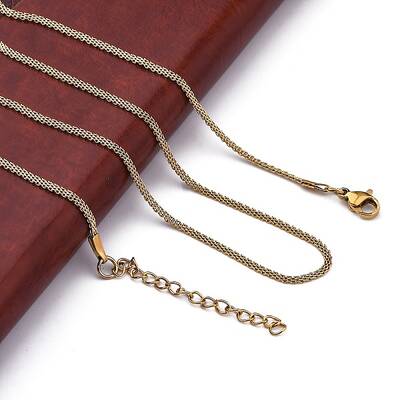 304 Stainless Steel Mesh Chain Necklaces for Women Men