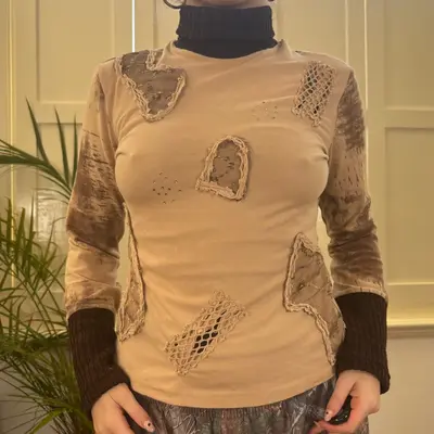 Unbranded Rollneck - Small Beige Cotton Blend