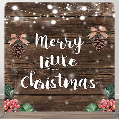Aperturee Brown Wood Pinecone Cherry Xmas Pillow Case Backdrop | Christmas Scenic Backgrounds | Christmas Photoshoot Backgrou...