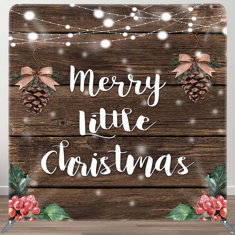 Aperturee Brown Wood Pinecone Cherry Xmas Pillow Case Backdrop | Christmas Scenic Backgrounds | Christmas Photoshoot Backgrou...