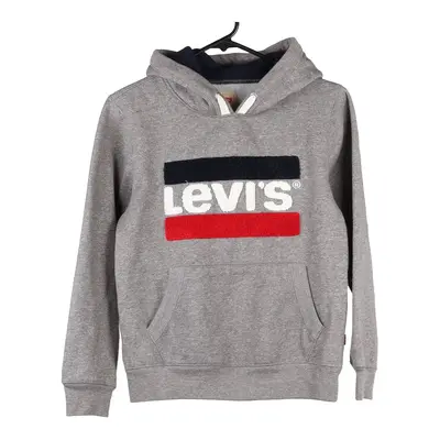Age 10-12 Levis Spellout Hoodie - Small Grey Cotton Blend