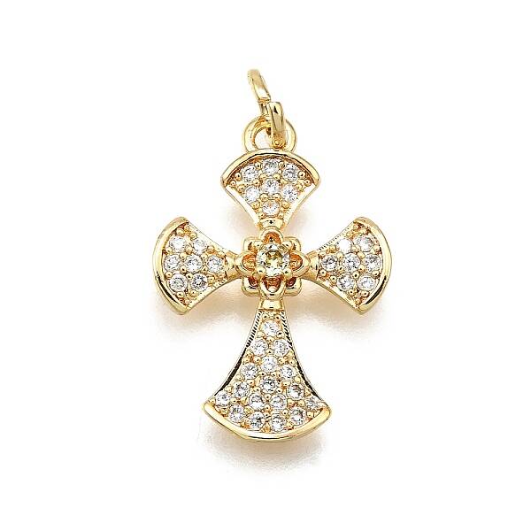 Brass Micro Pave Cubic Zirconia Pendants