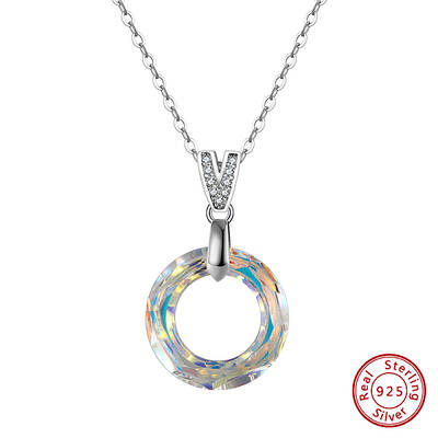 925 Sterling Silver Glass Pendant Necklaces