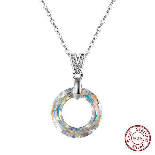 925 Sterling Silver Glass Pendant Necklaces