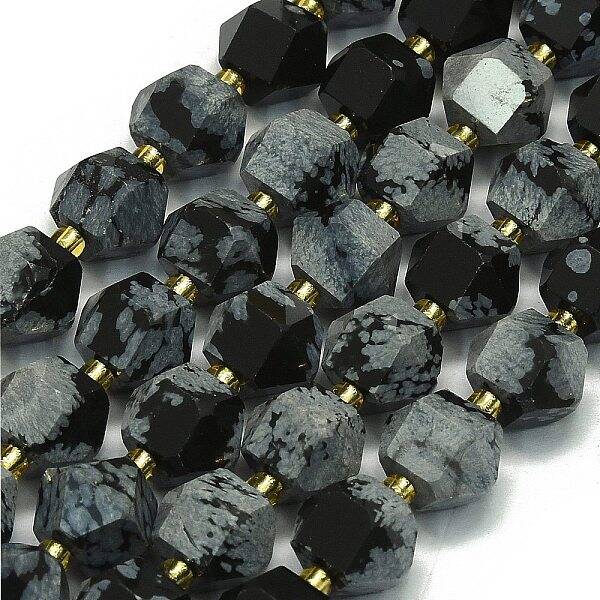 Natural Snowflake Obsidian Beads Strands