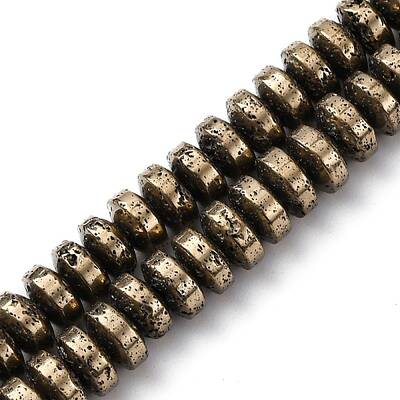 Electroplated Natural Lava Rock Beads Strands