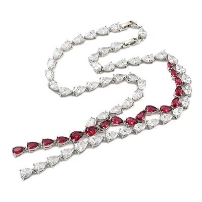 Brass Micro Pave Cubic Zirconia Necklaces