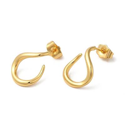 Rack Plating Brass Twist Teardrop Stud Earrings