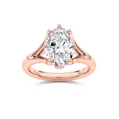 Rosie Oval Lab Grown Diamond Engagement Ring | 18K Rose Gold 3 1/2 CT. TW.