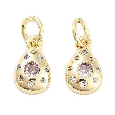 Brass Micro Pave Cubic Zirconia Charms