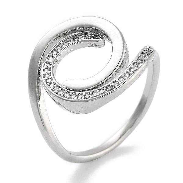 Rack Plating Brass Micro Pave Cubic Zirconia Open Cuff Rings for Women