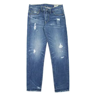 G-STAR Distressed Mens Jeans Blue Regular Tapered Stone Wash W32 L31