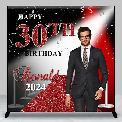 Custom Red Carpet Light Backdrop For 30th Birthday - Aperturee