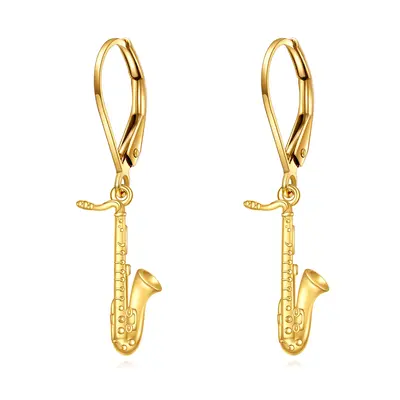 14K Gold Texas Boots Drop Earrings