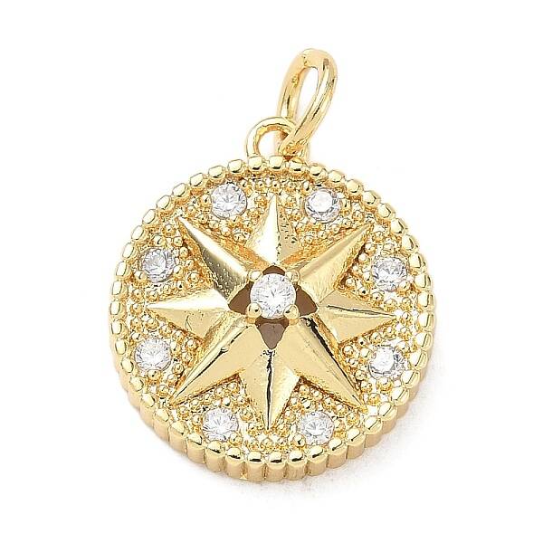 Brass Micro Pave Cubic Zirconia Pendants