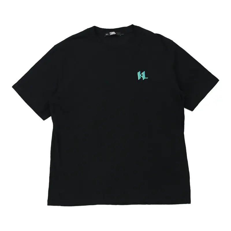 Karl Lagerfeld T-Shirt - Large Black Cotton