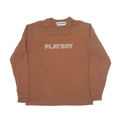 PAC SUN Playboy T-Shirt Brown Long Sleeve Womens M