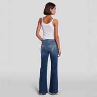 Womens' flared jeans,Slim fit elastic mid rise flared jeans for women,Three kinds of trouser lengths.