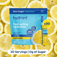 HYDRANT Sugar-Free Electrolyte Drink Mix Variety Pack - 30 Sticks | No Stevia, Real Fruit Juice Powder | Lemonade, Berry Burs...