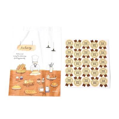 Rectangle with Bread Pattern Paper Baking Bags