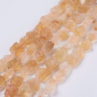 Raw Rough Natural Citrine Bead Strands