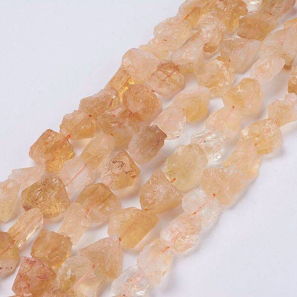 Raw Rough Natural Citrine Bead Strands