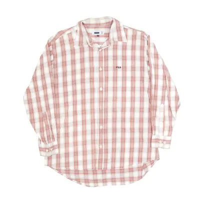 FILA Sports Red Check Long Sleeve Shirt Mens M