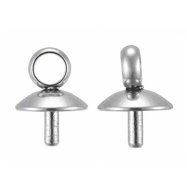 201 Stainless Steel Cup Pearl Peg Bails Pin Pendants