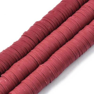 Flat Round Handmade Polymer Clay Beads