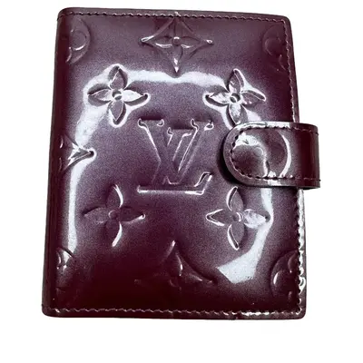 Pre-owned Louis Vuitton Leather small leather goods Luxury Purple Mini Agenda Authentic Handbag