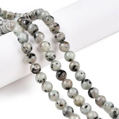 Natural Sesame Jasper/Kiwi Jasper Bead Strands