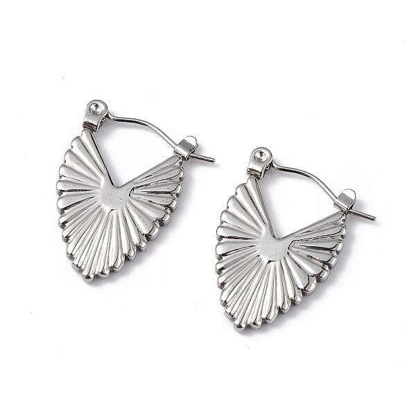 Non-Tarnish 304 Stainless Steel Teardrop Thick Hoop Earrings for Women