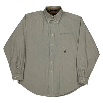 Tommy Hilfiger Striped Shirt - Large Grey Cotton