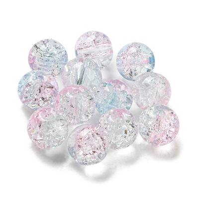 Transparent Spray Painting Crackle Glass Beads