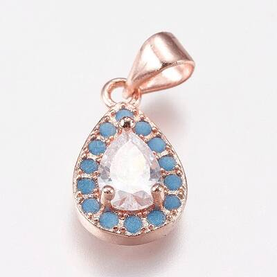 Brass Micro Pave Cubic Zirconia Pendants