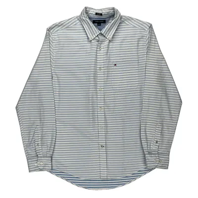 Tommy Hilfiger Striped Shirt - Large Blue Cotton