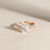 EAMTI 3CT 925 Sterling Silver Engagement Rings Radiant Cut Cubic Zirconia Wedding Band for Women