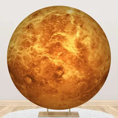 Venus Surface Texture Planet Circle Birthday Backdrop - Aperturee