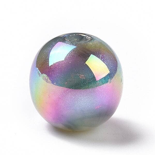 UV Plating Rainbow Iridescent Acrylic Beads