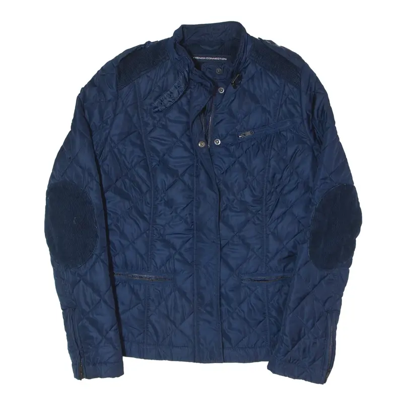 FRENCH CONNECTION Quilted Jacket Blue Womens UK 8