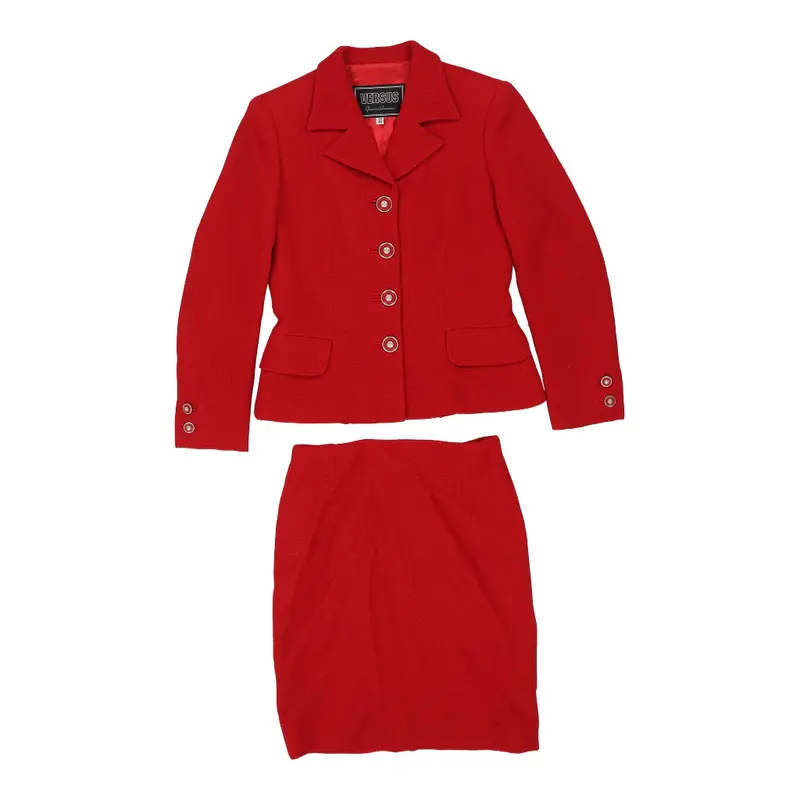 Versus By Versace Full Suit - XS Red Wool | Size: x-small
