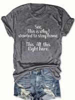 Women's Letter Print Round Neck Tee, Fashion Casual Crew Neck T-Shirt for Daily Holiday Vacation Outdoor Wear, Ladies Clothes...