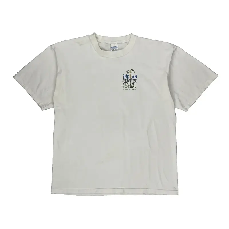 Indian Summer Festival Gildan Graphic T-Shirt - XL White Cotton