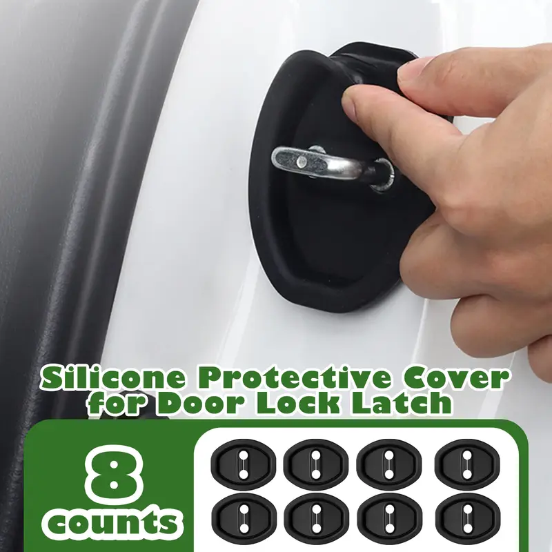 8 Counts Door Latch Lock Cover, Experience seamless installation with our self-adhesive design that requires no tools and fit...