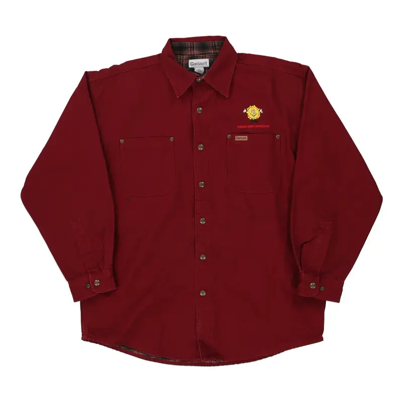 Insulated Carhartt Overshirt - Large Red Cotton
