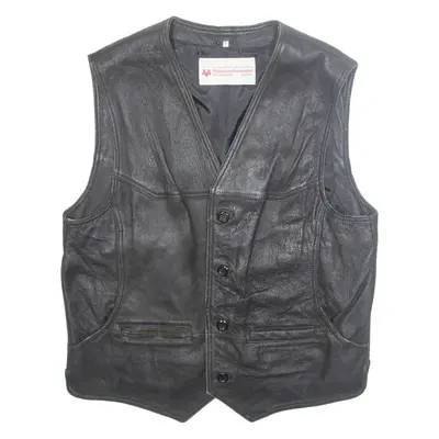 NEUENSCHWANDER Mens Gilet Black Leather L